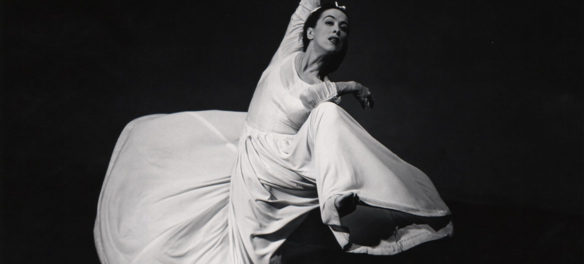 Barbara Morgan, "Martha Graham: Letter to the World (Swirl)," 1935, gelatin silver print, 13 5/8 x 15 5/8 inches. (Courtesy of the Syracuse University Art Collection)
