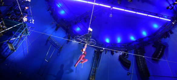 The Big Apple Circus' high-wire act featuring couple Nik and Erendira Wallenda. (Greg Cook)