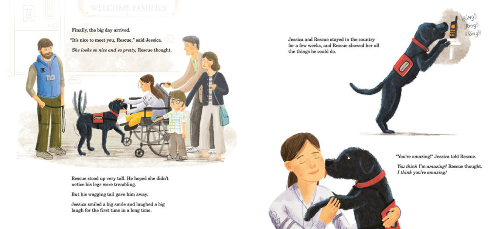 From “Rescue and Jessica: A Life-Changing Friendship” authored by Jessica Kensky and Patrick Downes and illustrated by Scott Magoon. (Courtesy Candlewick Press)