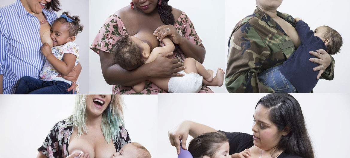 Photos from Vanessa Simmons's series "Celebrate Breastfeeding," which were on view at the Make the Breast Pump Not Suck Hackaton.