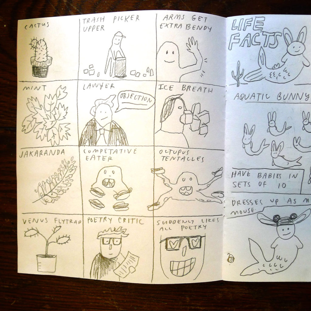 Drawings from the Providence Comics Consortium Sketchbook Church at Ada Books. (Courtesy)