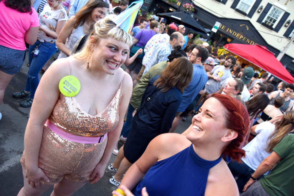 The Big Gay Dance Party in Union Square, Somerville, June 2, 2018. (Greg Cook)
