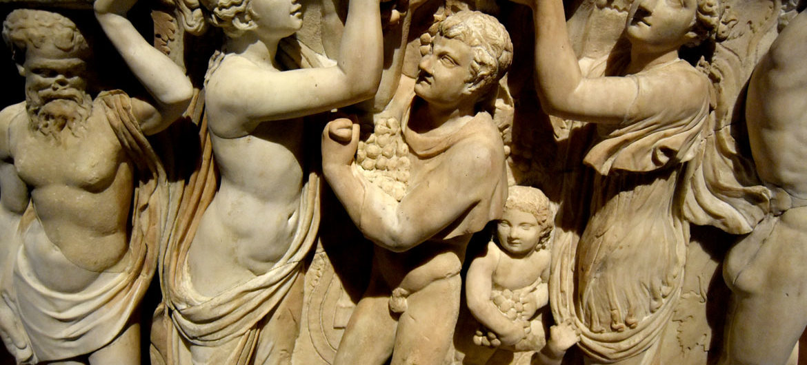 The left side of the Gardner Museum's Farnese Sarcophagus. (Greg Cook)