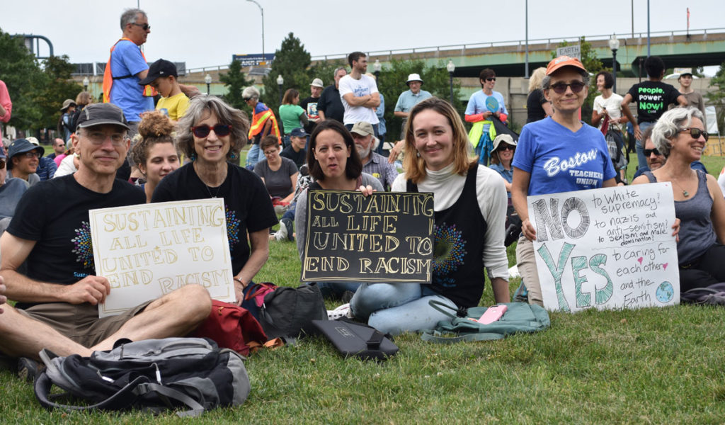 Climate, Jobs, Immigrant Rights & Justice rally at East Boston Memorial Park, Sept. 8, 2018. (Greg Cook)