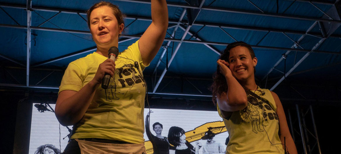 Shauna Duffy (left) and Shey Rivera at AS220's Foo Fest, 2018. (Photo: James Lastowski)