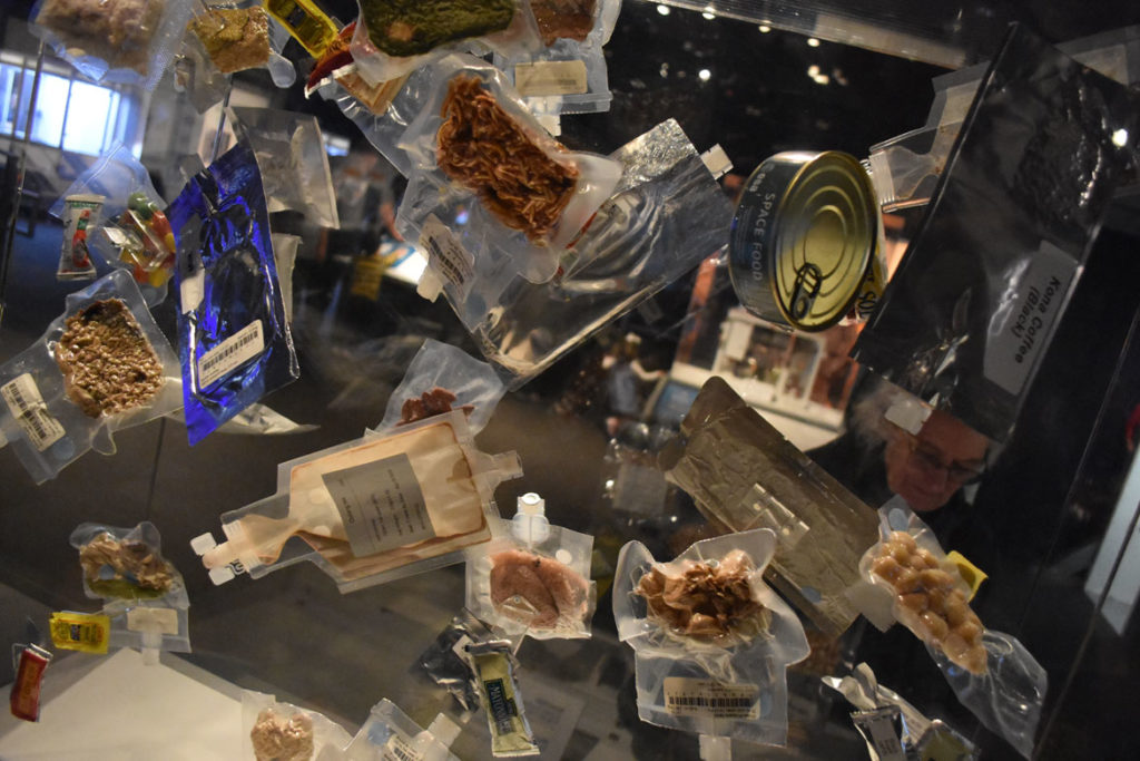 Space food at “Space: An Out-of-Gravity Experience" at Boston’s Museum of Science. (Greg Cook)