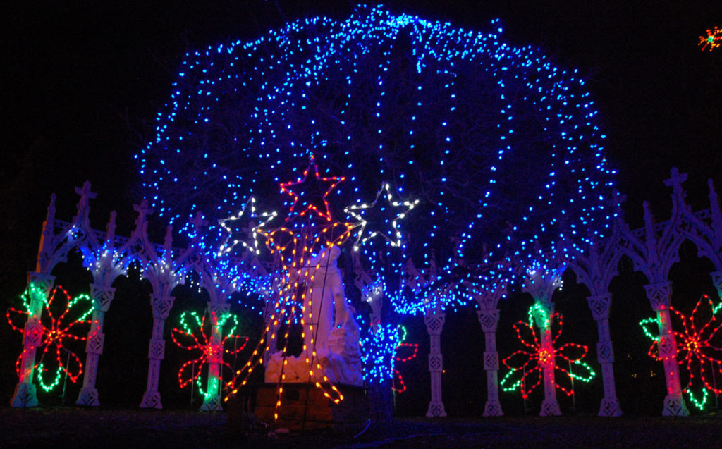 “Christmas Festival of Lights” at National Shrine of Our Lady Of La Salette, 947 Park St., Attleboro, 2014. (Greg Cook)