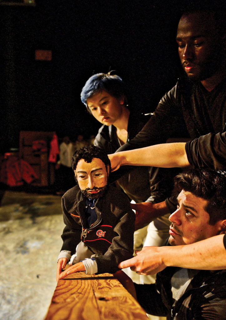 “Babylon: Journeys of Refugees” by Sandglass Theater: The Man from Syria. (Photo: Kiqe Bosch)