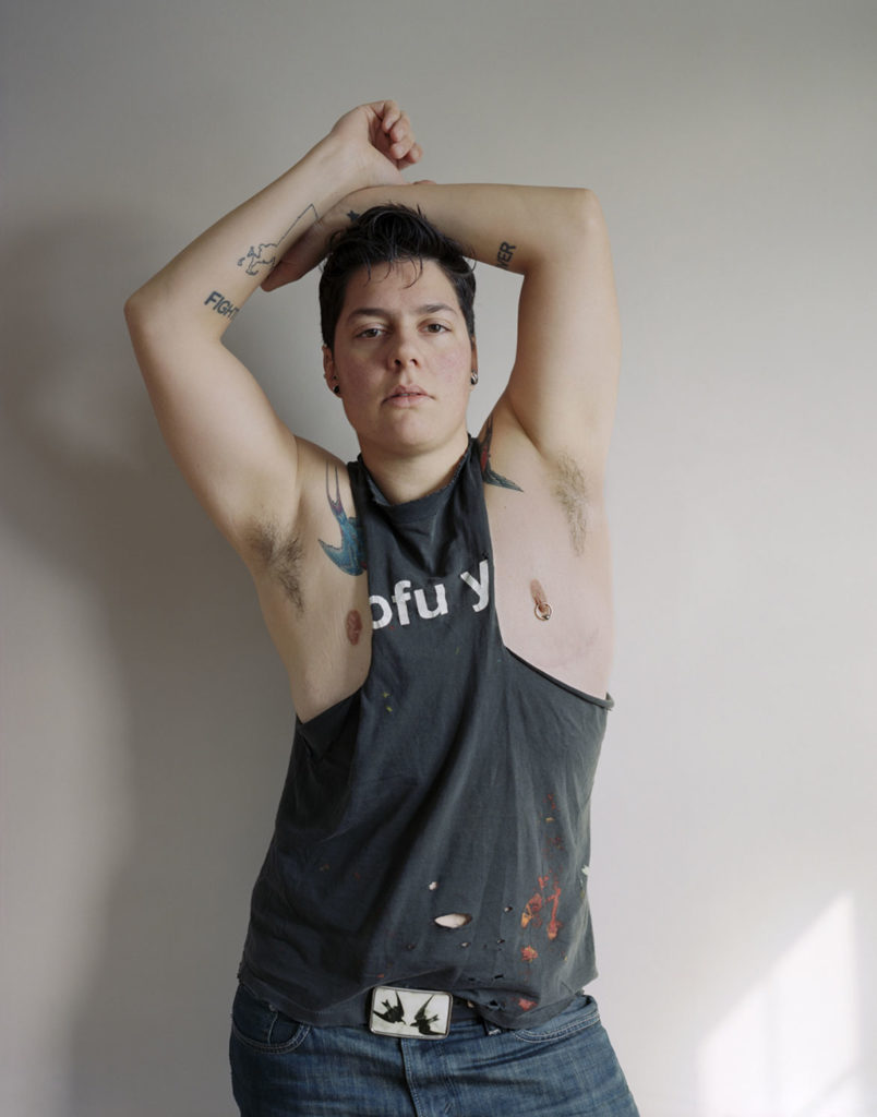 Jess T. Dugan, "Self-portrait (muscle-shirt)," 2013.