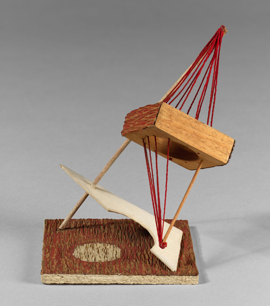 At Harvard Art Museums: Adèle Jackson Kaars-Sypesteyn, "Student exercise from Newcomb College," 1946–49. Wood, string, tape, paper, and paint. (Harvard Art Museums/Busch-Reisinger Museum)