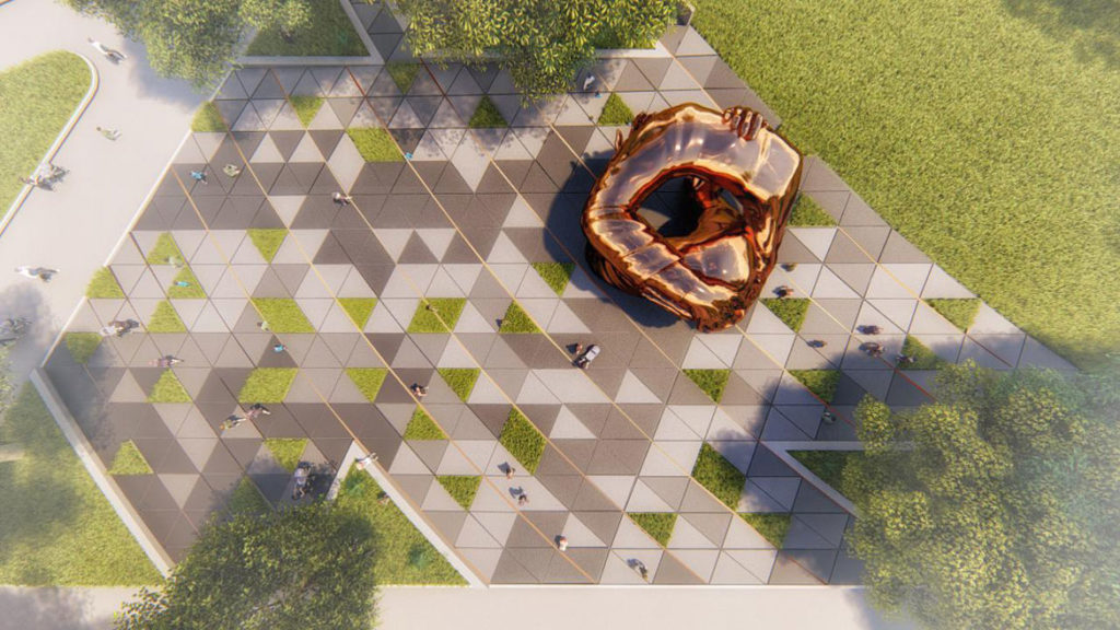 Design for “The Embrace” by Hank Willis Thomas and MASS Design Group for Boston Common. (Courtesy King Boston)