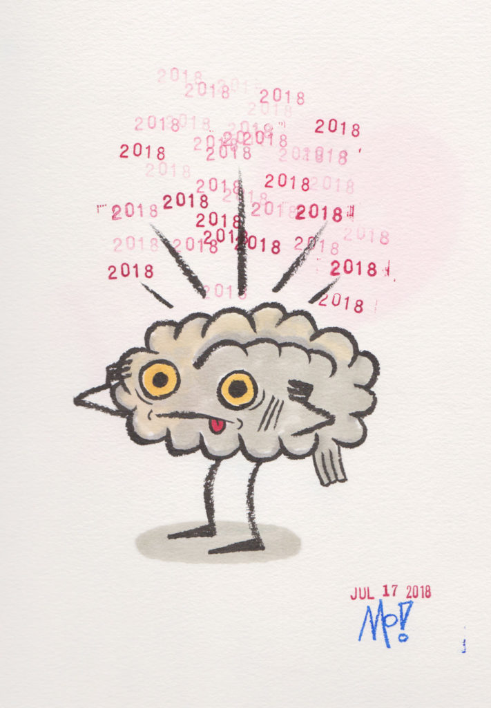 Mo Willems, "2018 On the Brain." (Courtesy R. Michelson Galleries)