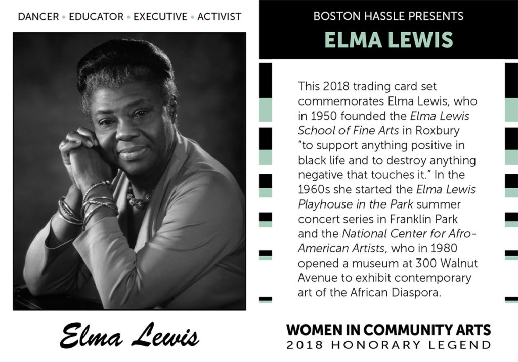 “The Elma Lewis 2018 Women in Community Arts Collectors Edition Trading Cards” set created by Neil Horsky. (Courtesy)