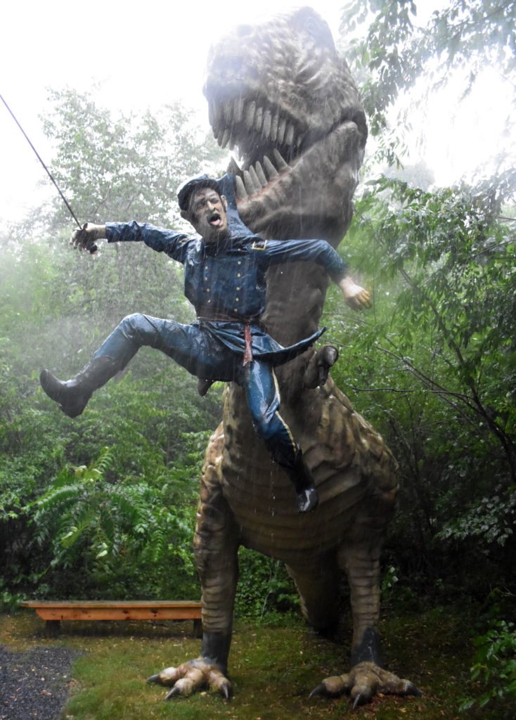 Mark Cline’s Dinosaur Kingdom II at Natural Bridge, Virginia, June 29, 2019. (Greg Cook)