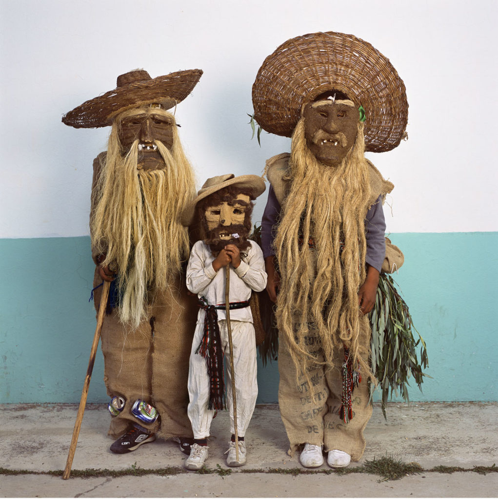Phyllis Galembo, "Family in Maguey Masks," 2016, from "Mexico Masks | RItuals." (Courtesy)