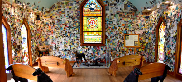 Stephen Huneck's Dog Chapel, St. Johnsbury, Vermont, Aug. 26, 2019. (Greg Cook)