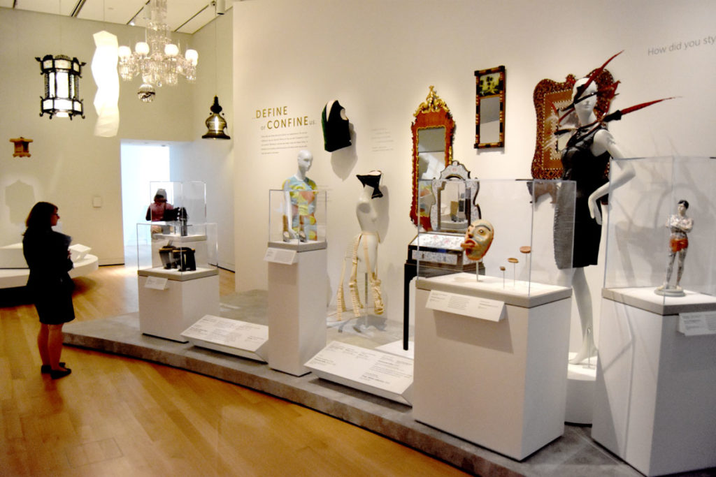 Fashion and design galleries in the Peabody Essex Museum's new wing, Salem, Sept. 25, 2019. (Greg Cook)