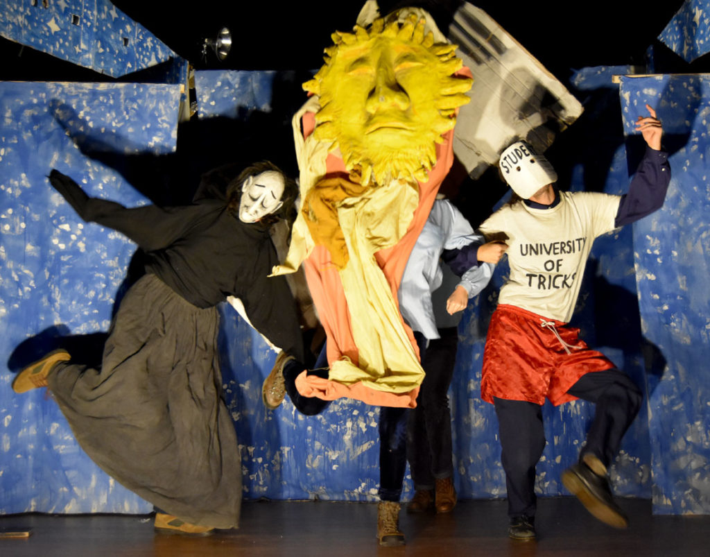 Bread and Puppet Theater performed "Diagonal Life: Theory and Praxis" at First Church in Cambridge, Nov. 7, 2019. (Greg Cook photo)