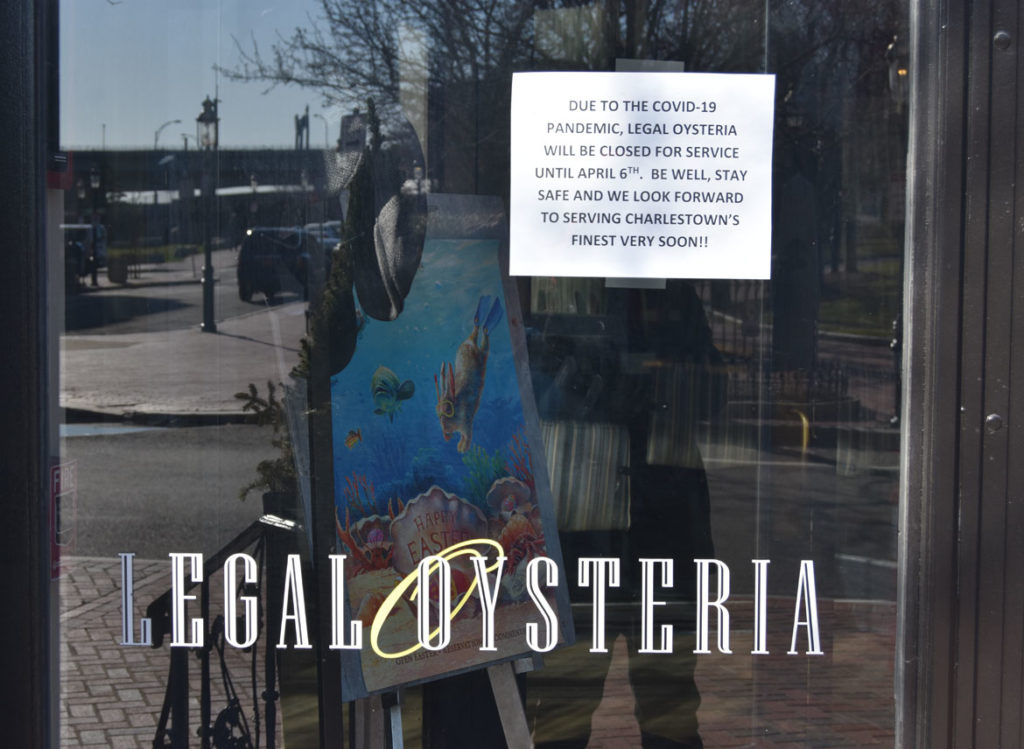 Legal Oysteria in Charlestown, March 21, 2020. (Greg Cook photo)