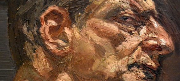 Lucian Freud, detail of "Reflection (Self-portrait)," 1981-2, Oil on canvas.
