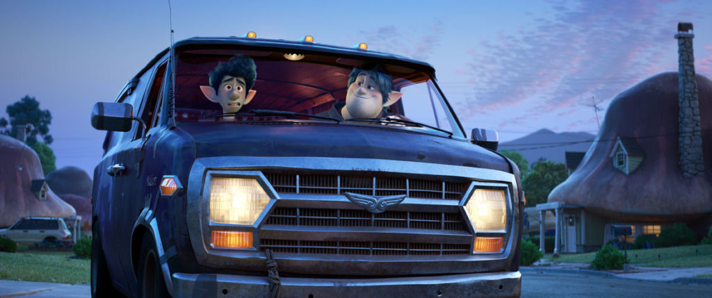 In "Onward," Ian and Barley set of in Barley's custom van Guinevere. (©2019 Disney/Pixar)