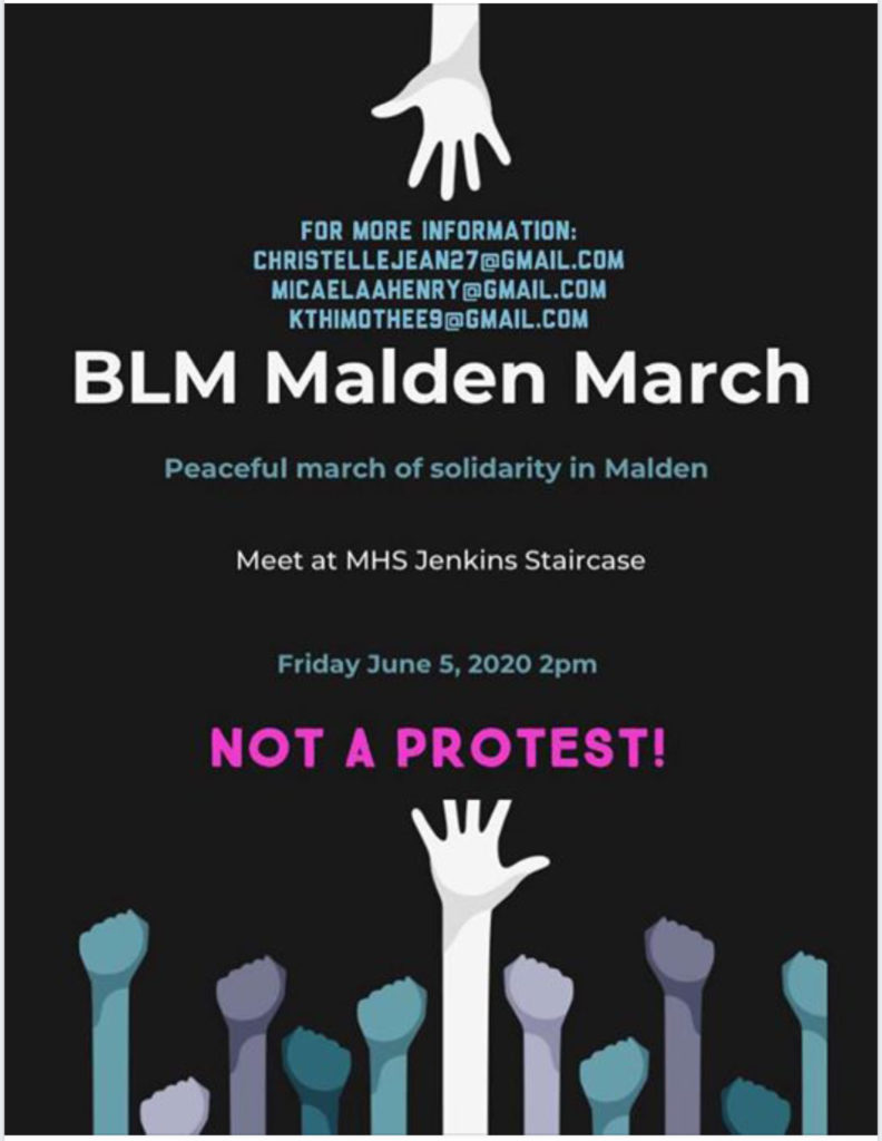 BLM Malden March in Malden, Massachusetts, June 5, 2020.