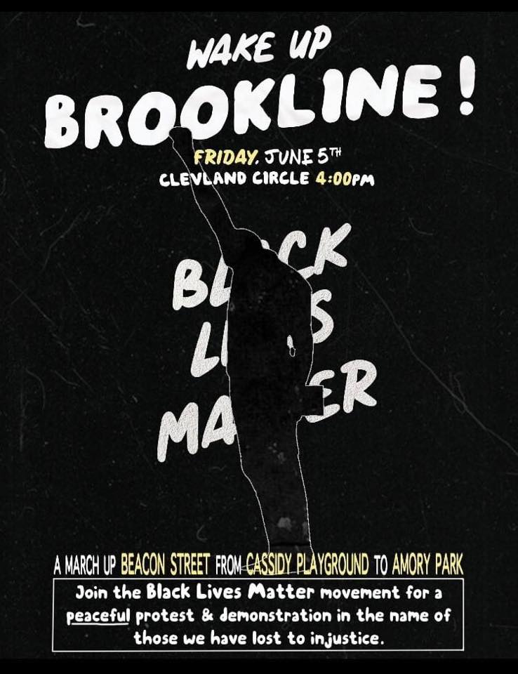 Wake Up Brookline at Cleveland Circle, Brookline, Massachusetts, June 5, 2020.