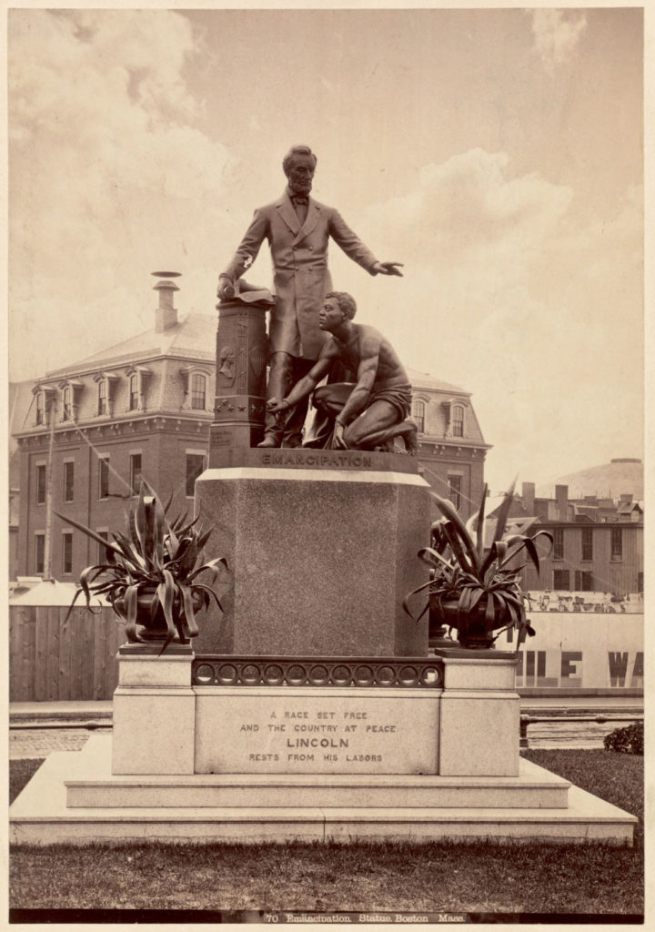 "Freedmen's Memorial Monument" in Boston's Park Square. (Photo courtesy Boston Public Library)
