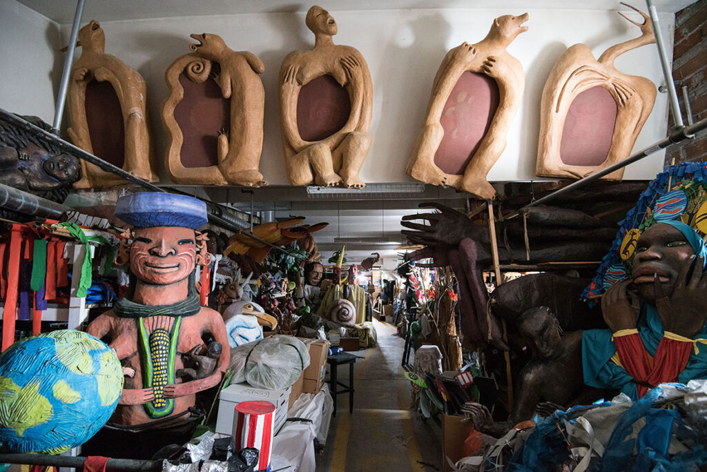 In the Heart of the Beast Puppet and Mask Theater's puppet and mask archive stored in a Minneapolis warehouse. (Bruce Silcox/In the Heart of the Best)