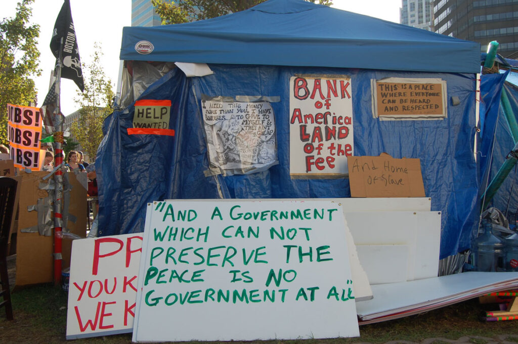 Occupy Boston at Dewey Square, Nov. 11, 2011. (©Greg Cook photo)