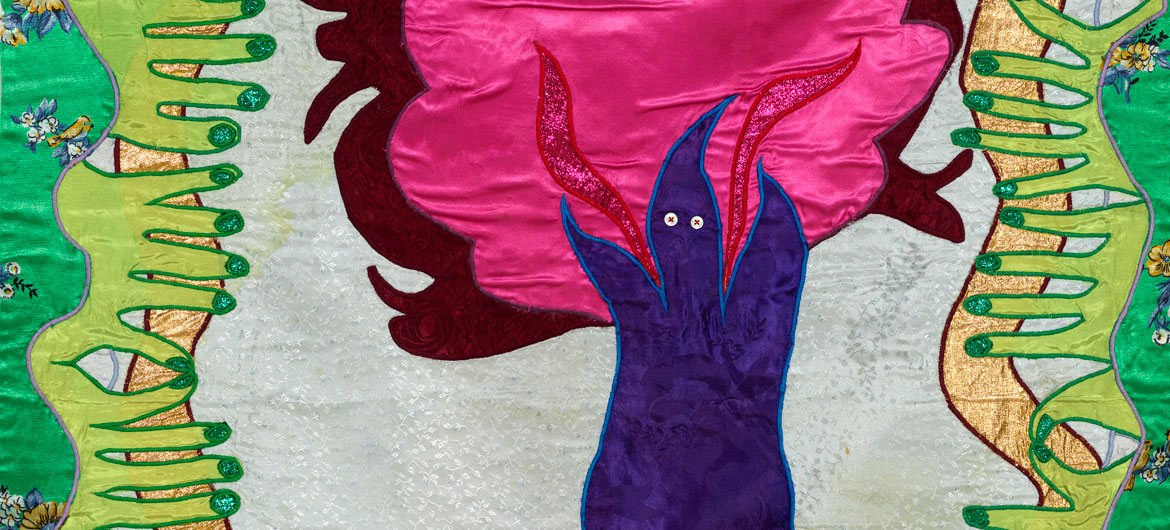 Moki Cherry, detail of "Spirit," 1976, textile appliqué. (Corbett vs. Dempsey)