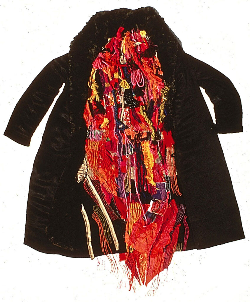 Marilyn Pappas, "Opera Coat," 1968, fabric collage. (Fuller Craft Museum)