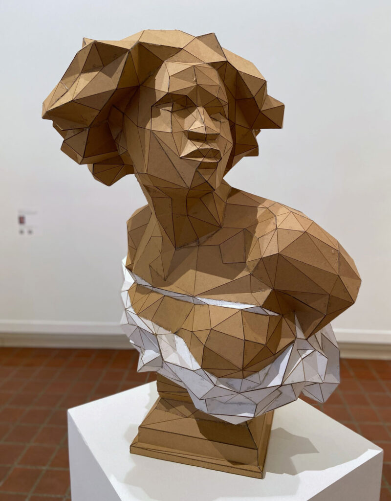 Roberto Visani, "cardboard slave kit, carpeaux blend," 2021, cardboard, hot glue. (Courtesy Brattleboro Museum & Art Center)