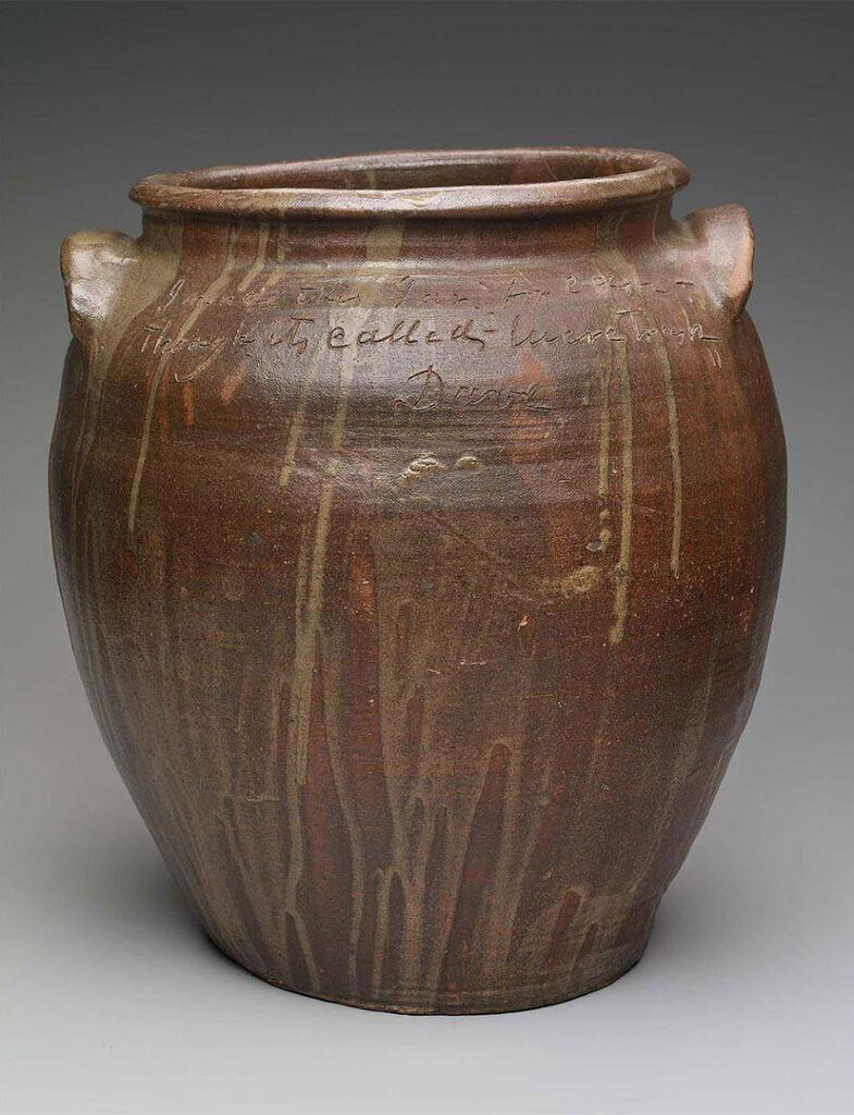 Dave (or David Drake), storage jar, 1857, stoneware with alkaline glaze.