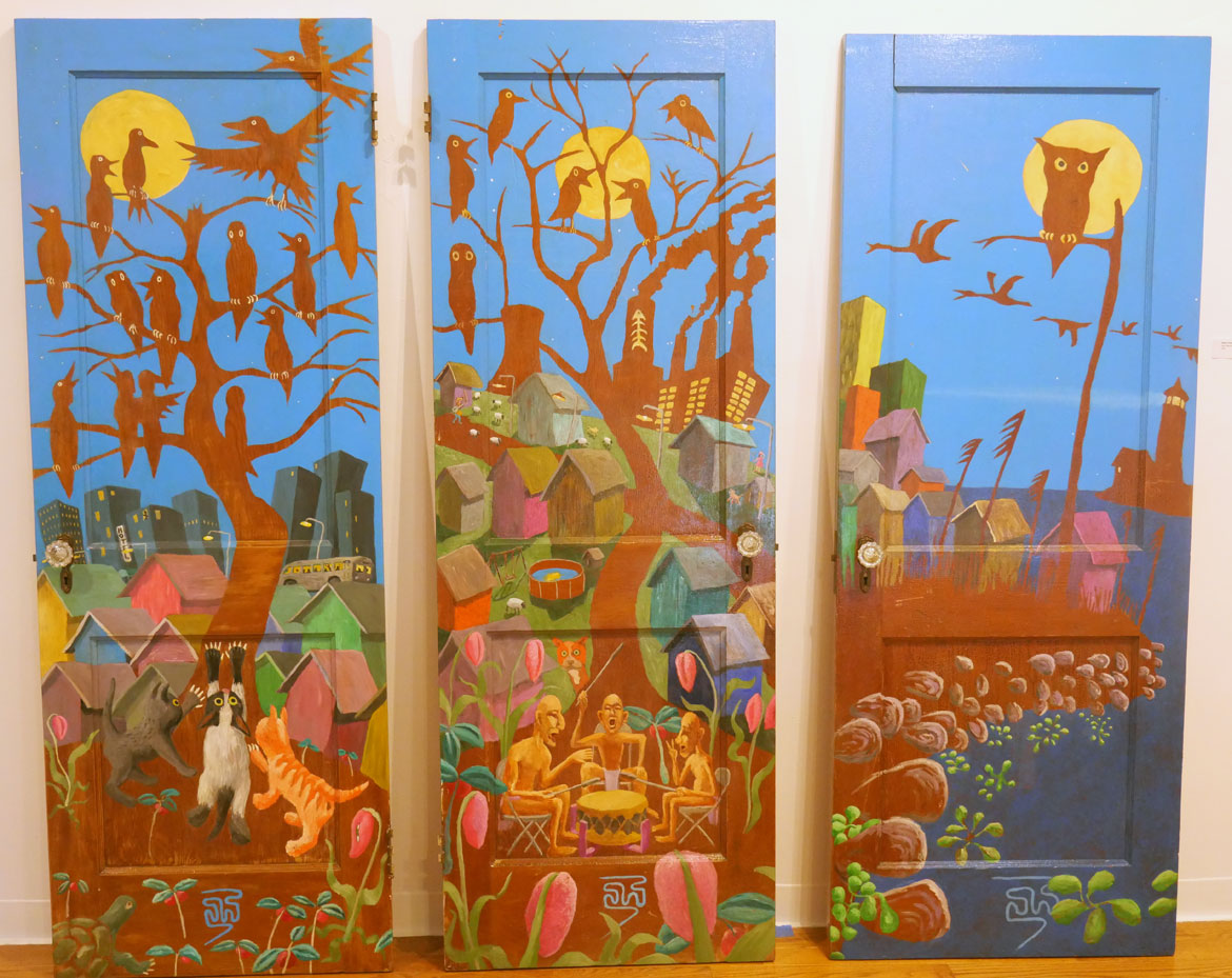 Robert Peters, "The Intersection of Humankind and Naturekind," door mural.