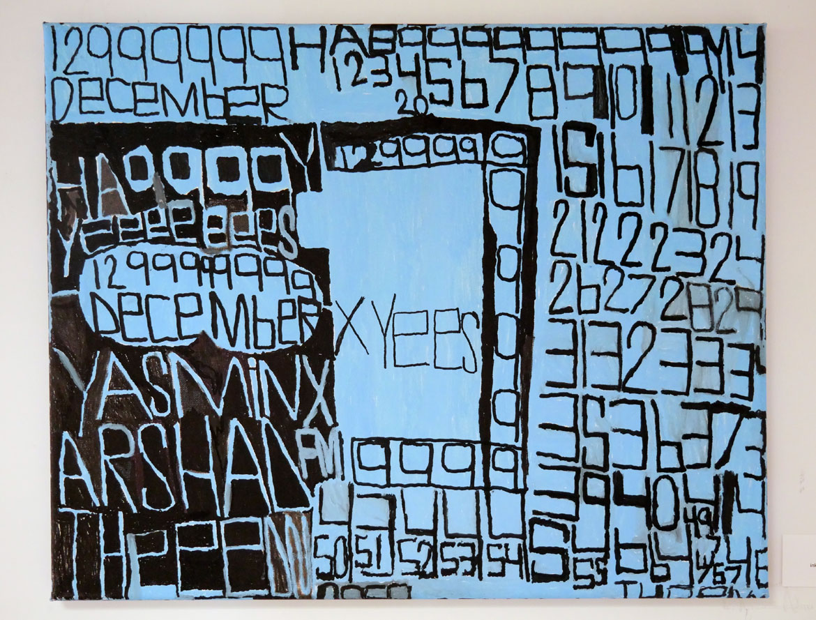 Yasmin Arshad's artwork in "New Fonts" at Gateway Arts Gallery, May 11, 2023.