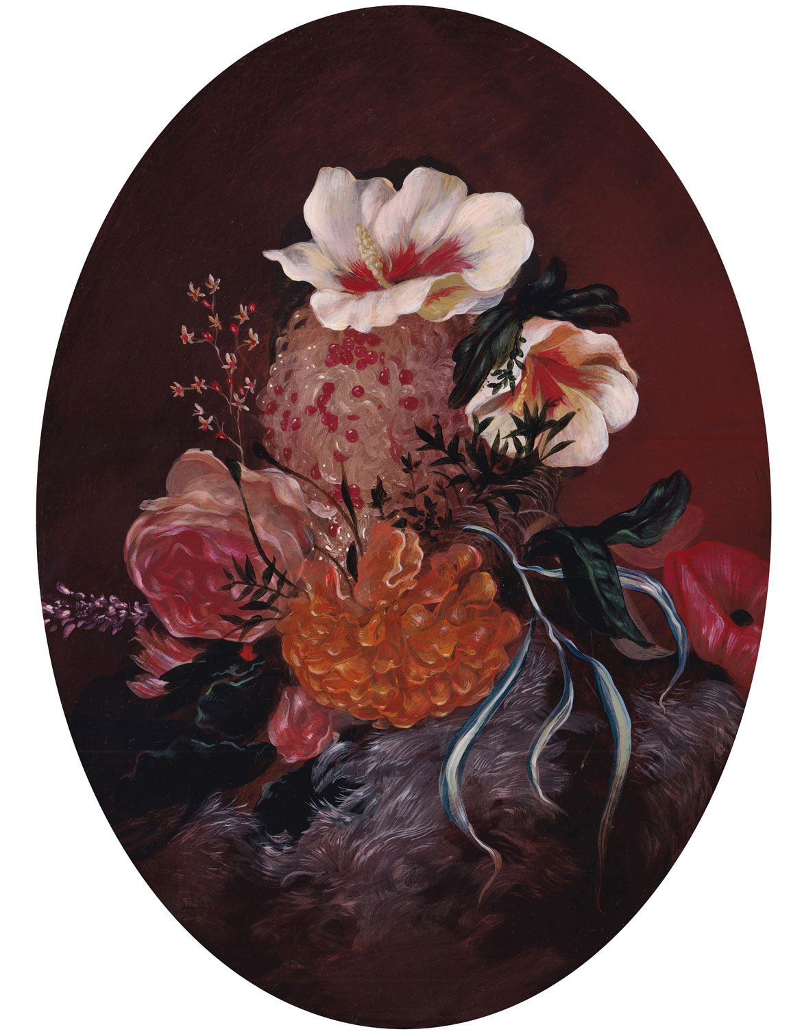 Nicole Duennebier, "Flower Effigy (1)," acrylic on panel.