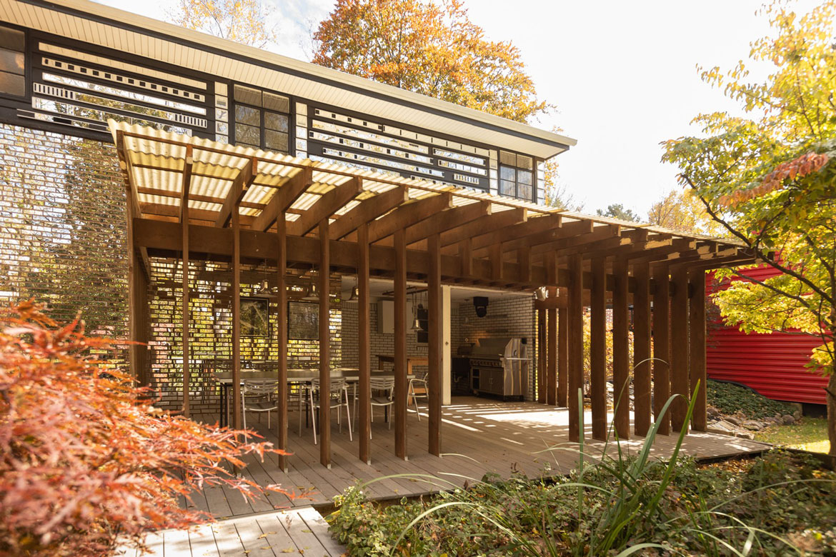 Deck at back of Martin Prekop's Mirror House, Pittsburgh. (Sotheby's International Realty)