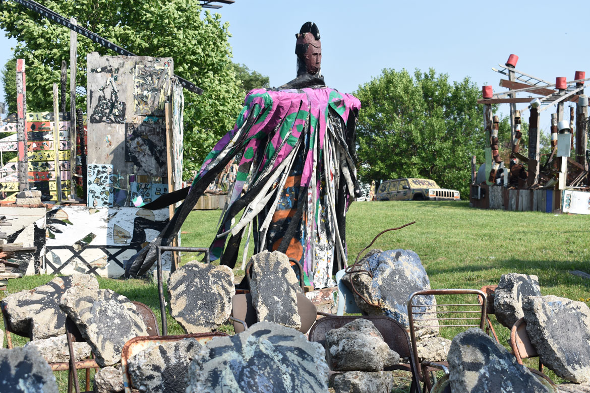 Olayami Dabls's Mbad African Bead Museum at Detroit, Michigan, 2021. (©Greg Cook photo)
