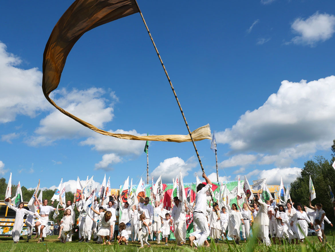 Bread and Puppet Theater performs "The Heart of the Matter" Circus, Glover, Vermont, Sunday, July 30, 2023. (©Greg Cook photo)