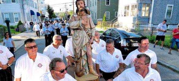 Saint Rocco's Feast procession on Friday, Aug. 11, 2023. (©Greg Cook photo)