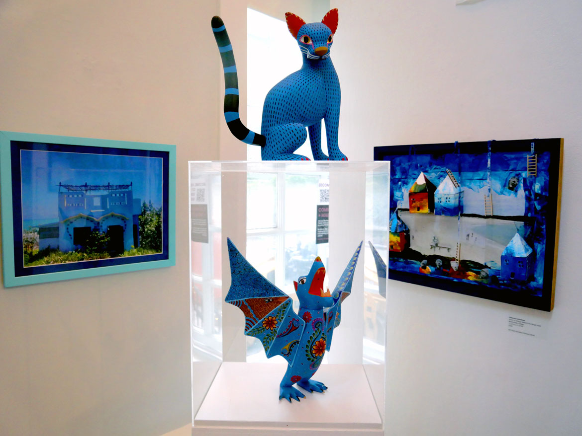 "Blue" at the Somerville Museum, 2023. (©Greg Cook photo)