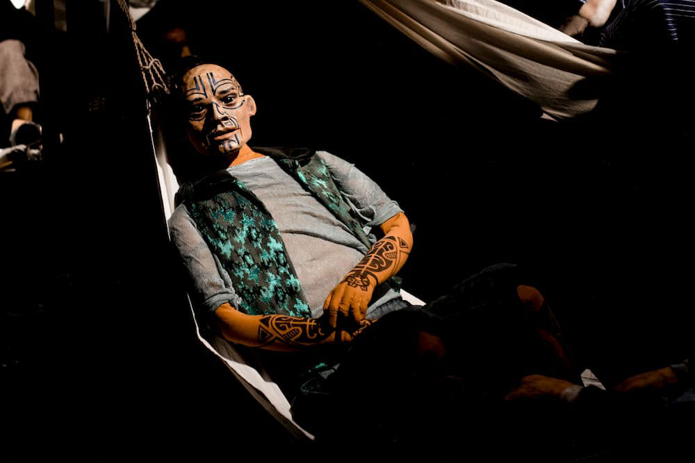 Harpooner puppet in "Moby Dick" by Plexus Polaire. (Photo: Christophe Raynaud de Lage)