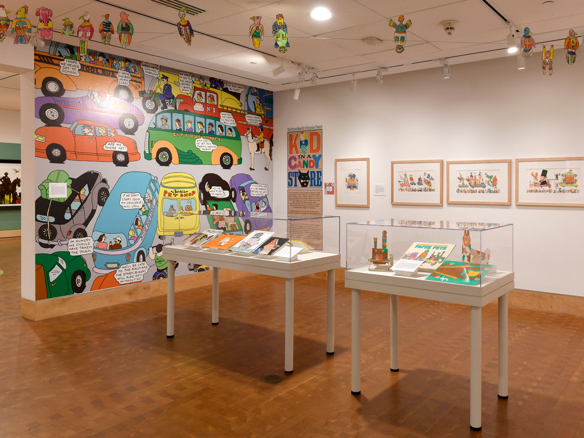 "Kid in a Candy Store: The Picture Book Art of Seymour Chwast" at the Eric Carle Museum of Picture Book Art, Amherst, Nov. 18, 2023, to April 14, 2024. (Photo courtesy of the museum)