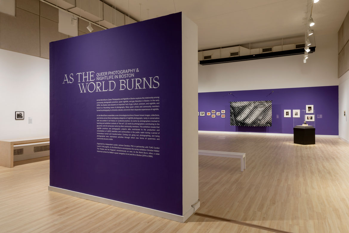 “As the World Burns: Queer Photography and Nightlife in Boston" at the School of the Museum of Fine Arts (SMFA) at Tufts University Art Galleries, 2024. (Photography by Mel Taing.)