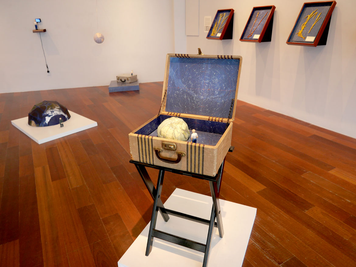 Jessica Straus's 2024 exhibition "Packing for Mars" at Boston Sculptors Gallery.