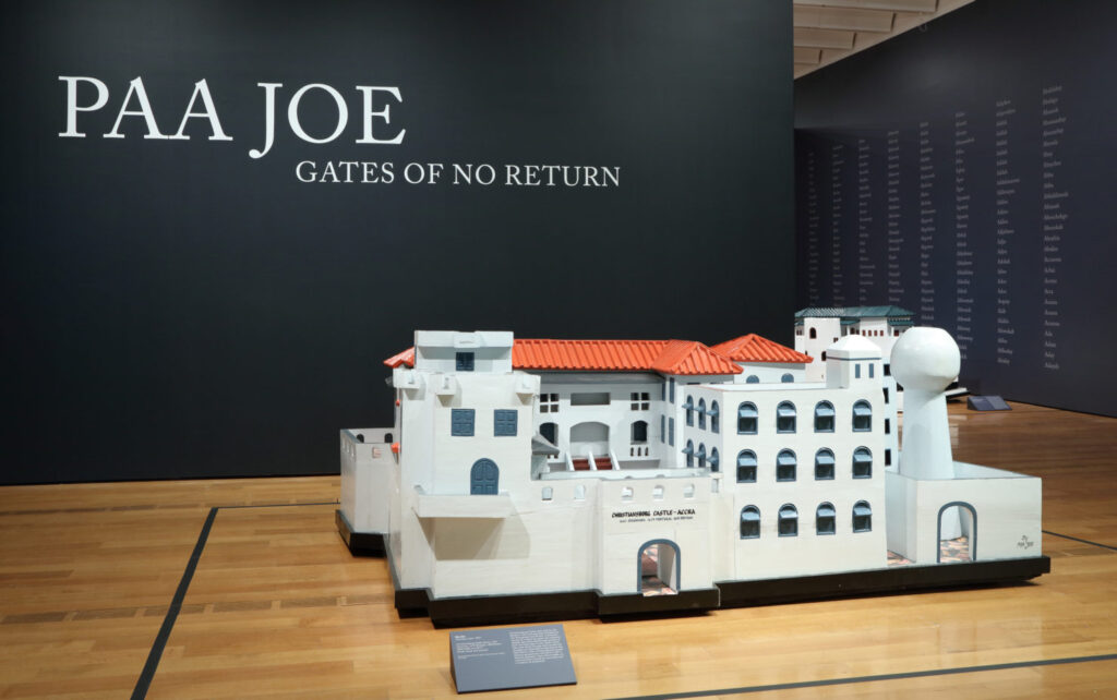 Paa Joe, "Christiansborg Castle—Accra. 1661 Denmark, 1679 Portugal, 1850 Britain," 2004–2005 and 2017. On view in the 2020 exhibition "Gates of No Return" at Atlanta's High Museum of Art.