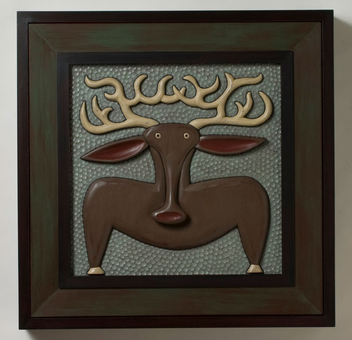 Judy Kensley McKie, "Moose Wall Cabinet," 2008, carved and painted basswood. (Gallery NAGA)