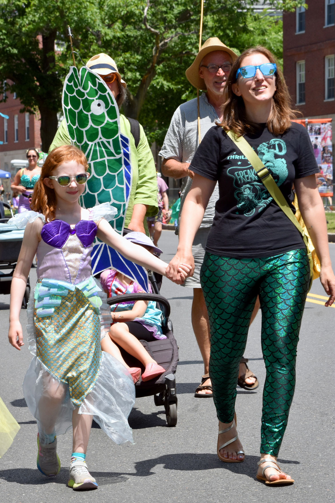 Mermaid Promenade at Cambridge Arts River Festival, June 15, 2024. (©Greg Cook photo)