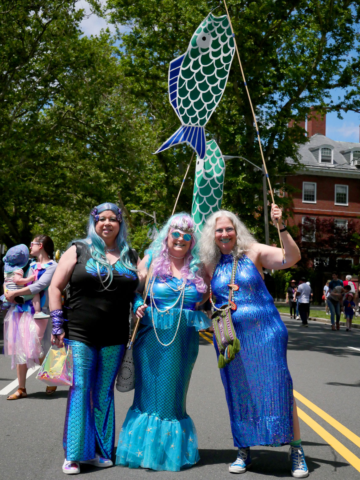 Mermaid Promenade at Cambridge Arts River Festival, June 15, 2024. (©Greg Cook photo)